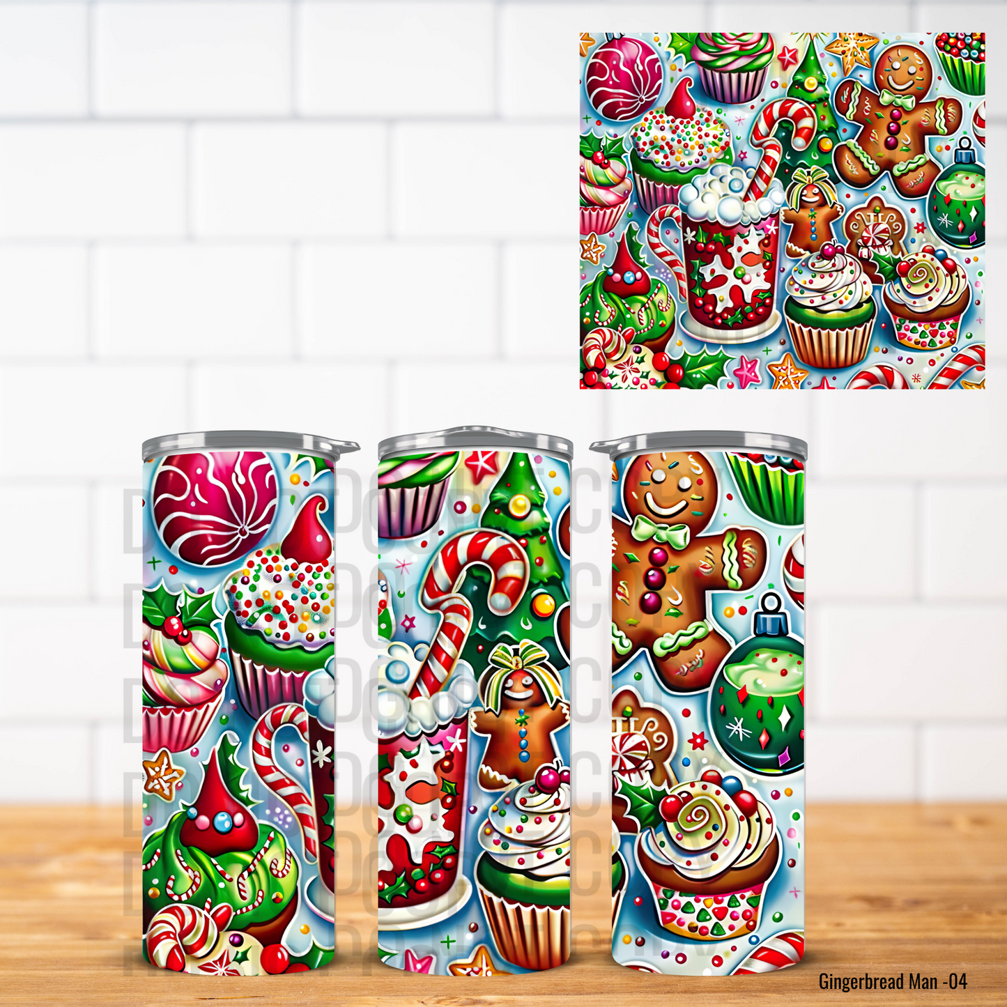 Christmas Gingerbread Vinyl Tumbler Wrap