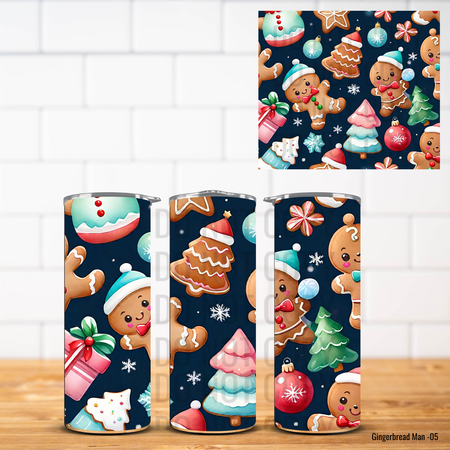 Christmas Gingerbread Vinyl Tumbler Wrap