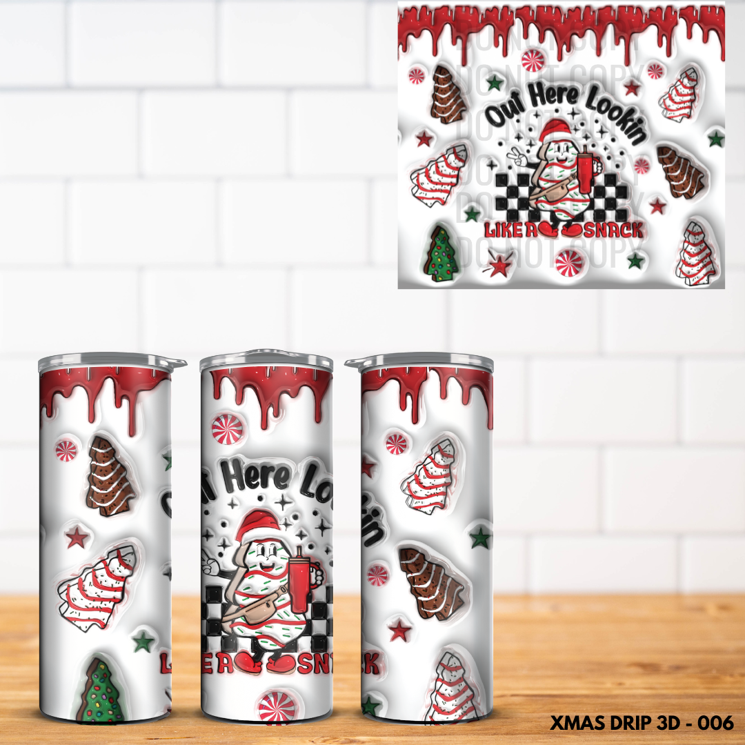 Christmas Drip 3D Tumbler Wrap