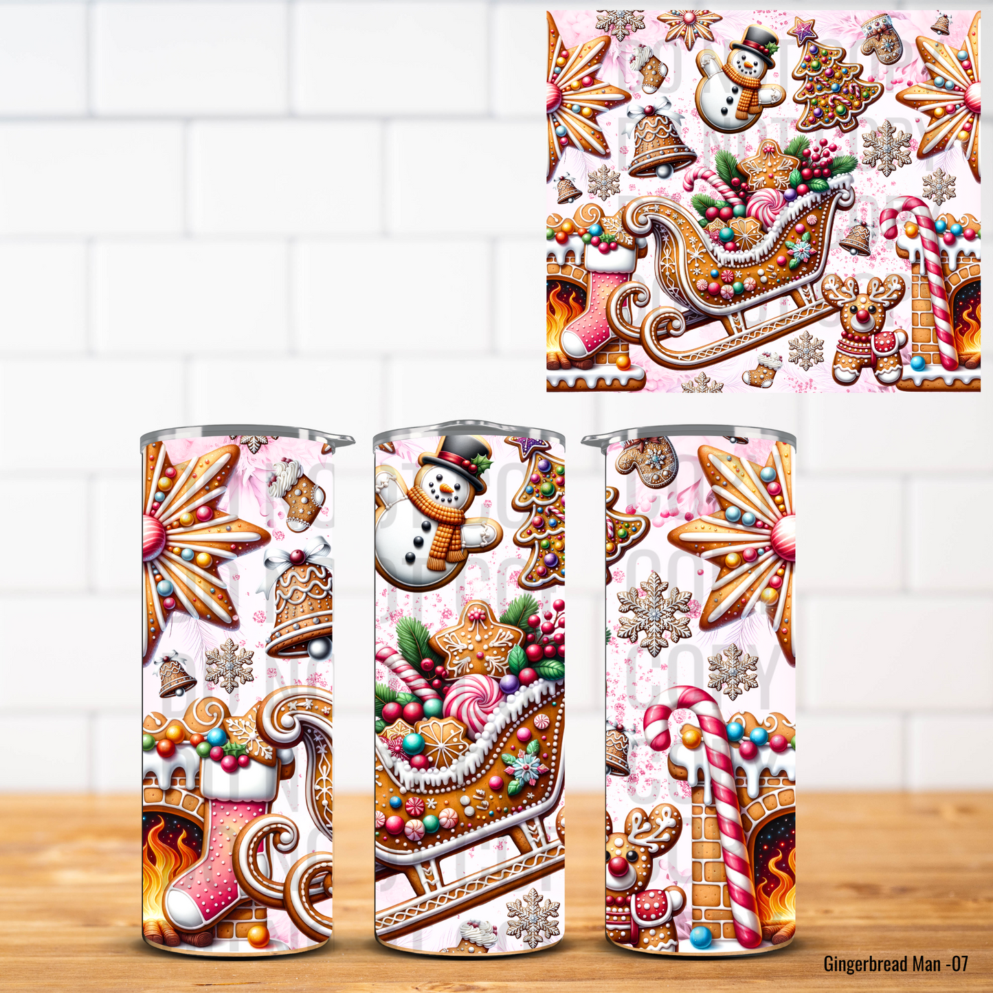 Christmas Gingerbread Vinyl Tumbler Wrap