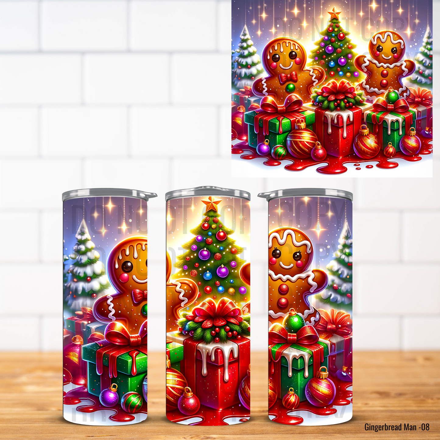 Christmas Gingerbread Vinyl Tumbler Wrap