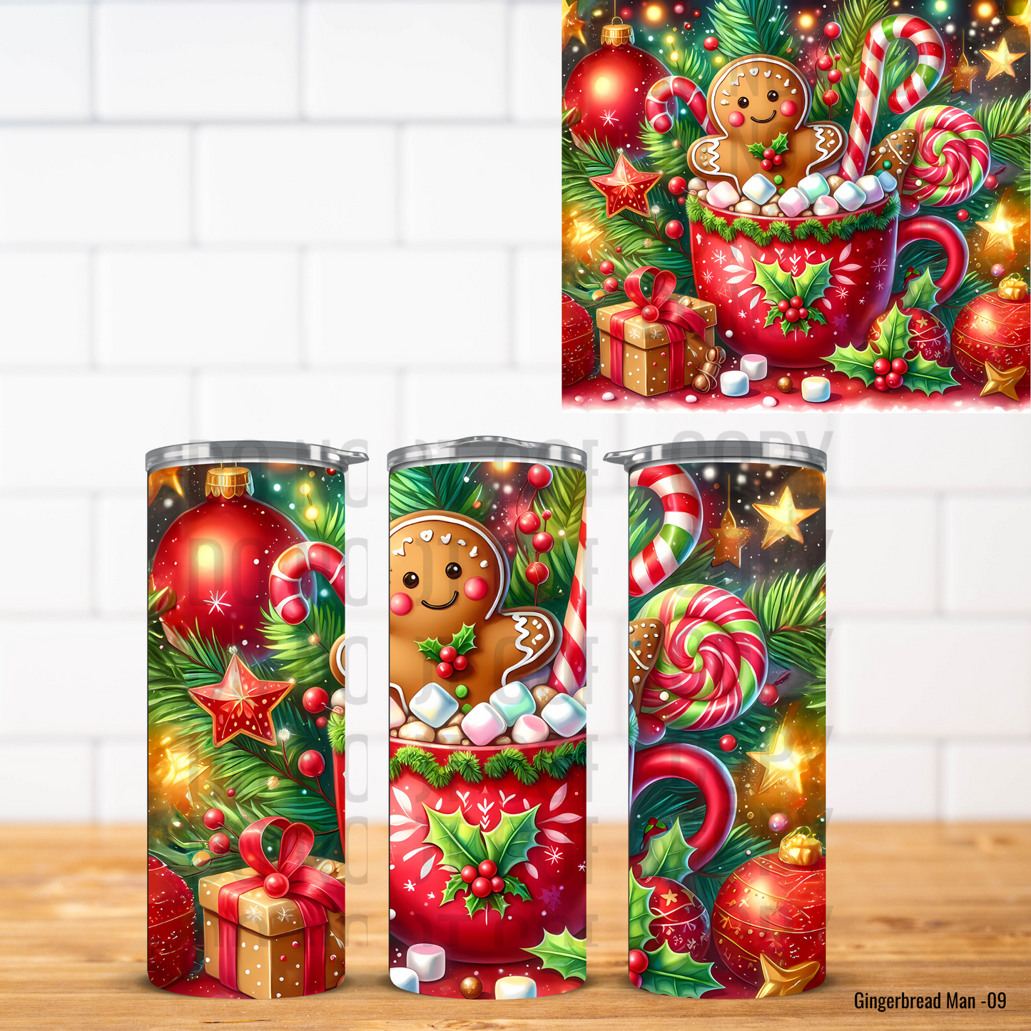 Christmas Gingerbread Vinyl Tumbler Wrap