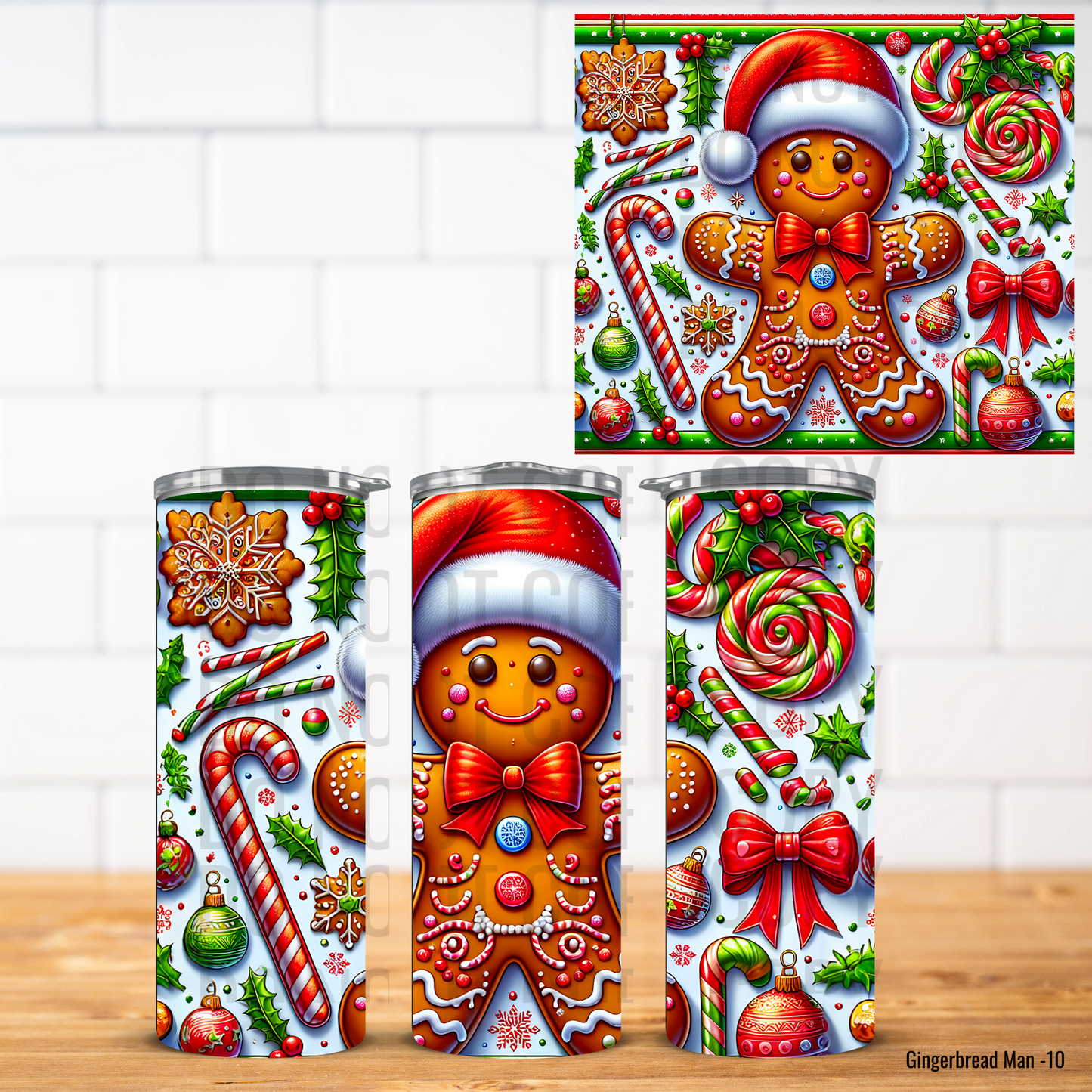 Christmas Gingerbread Vinyl Tumbler Wrap