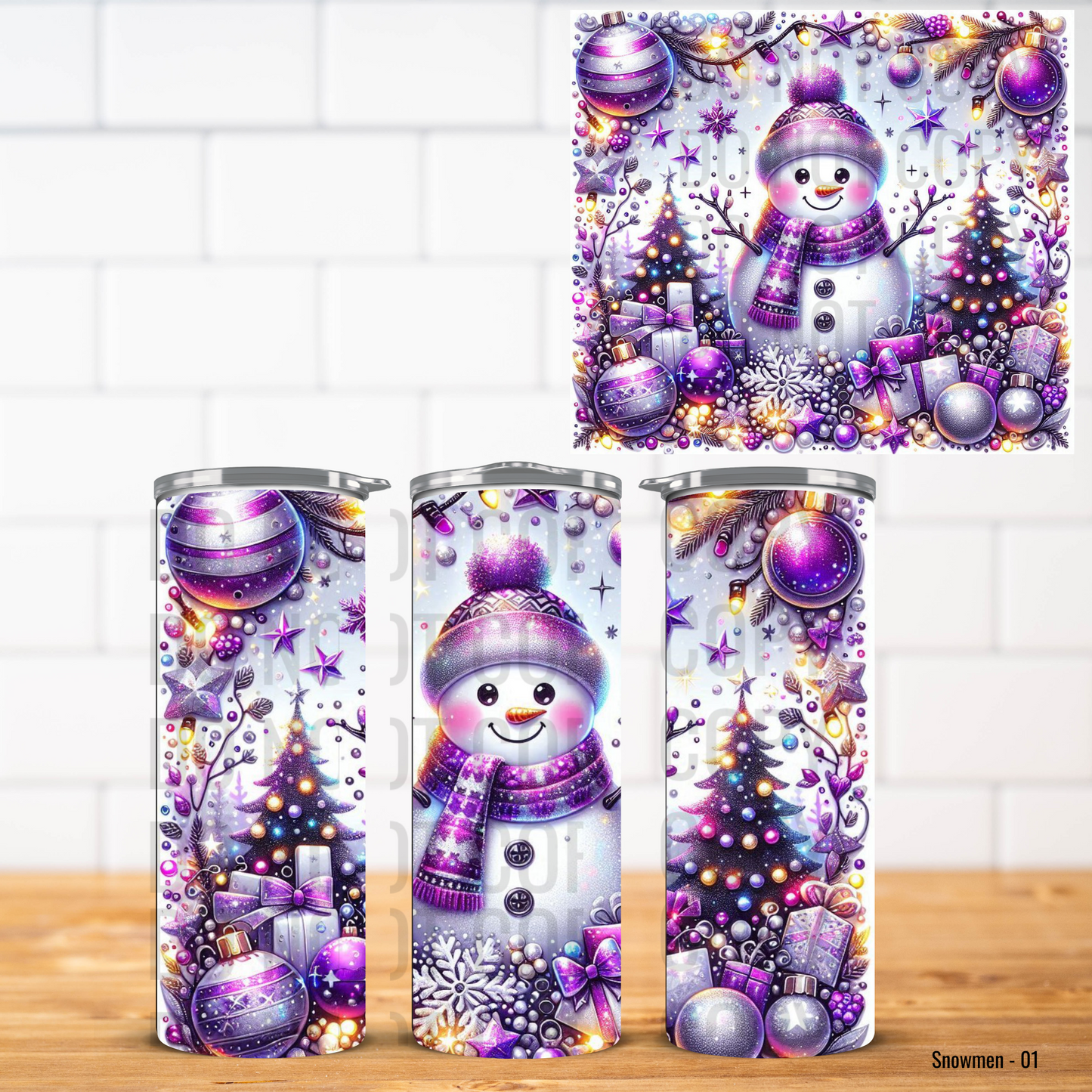 Christmas Snowmen Vinyl Tumbler Wrap