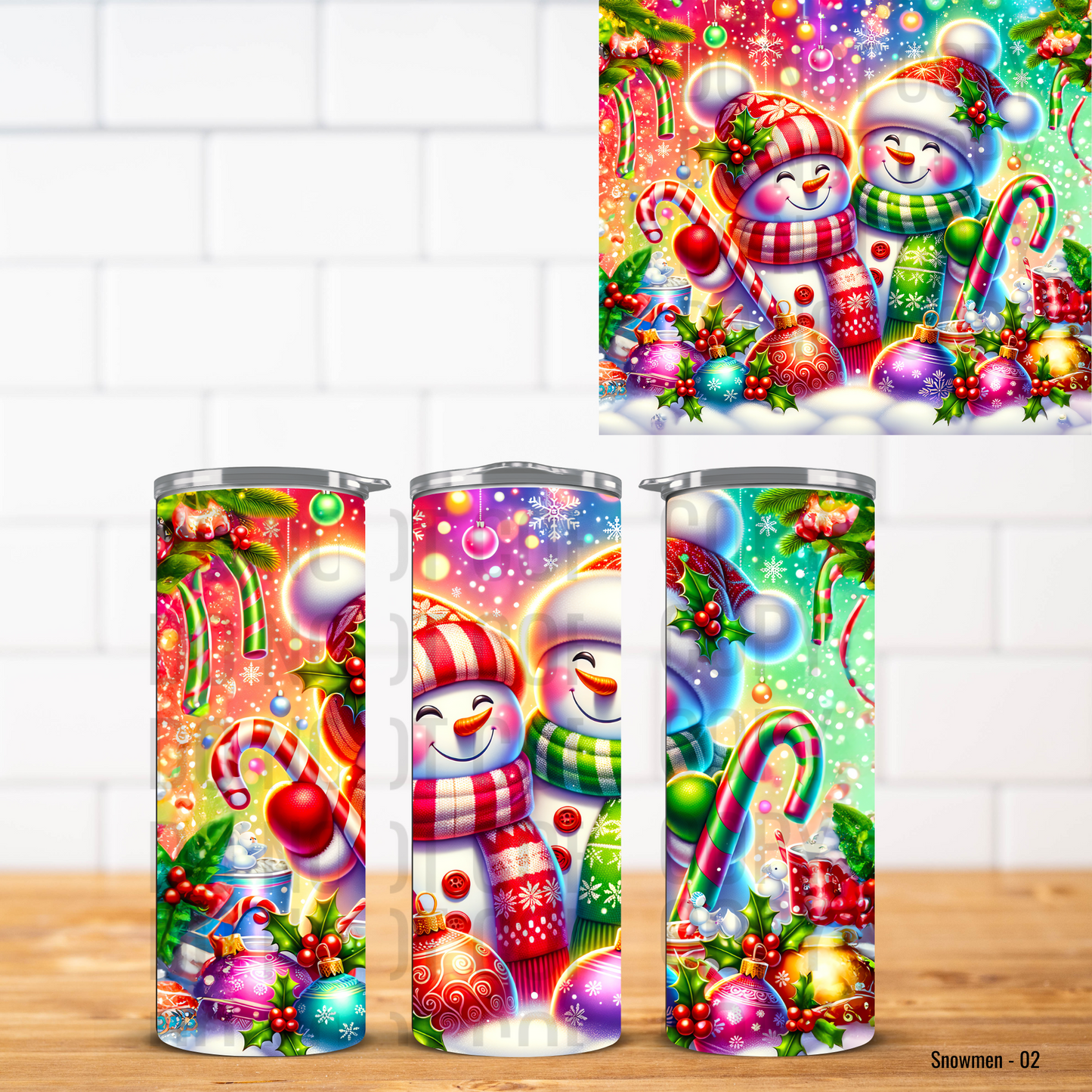 Christmas Snowmen Vinyl Tumbler Wrap
