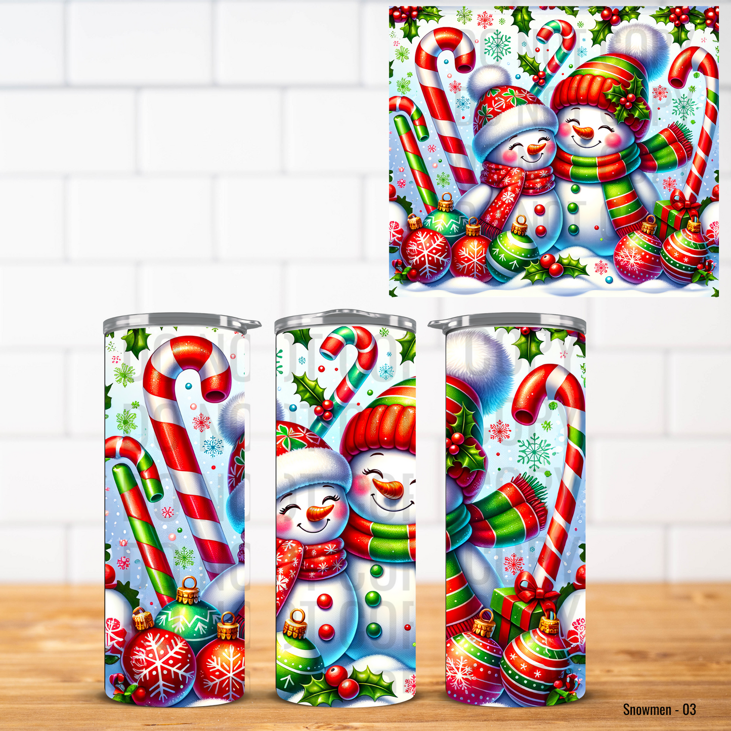 Christmas Snowmen Vinyl Tumbler Wrap