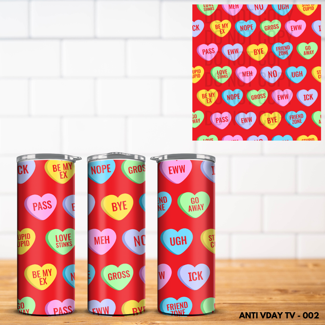 Anti Valentine Vinyl Tumbler Wrap