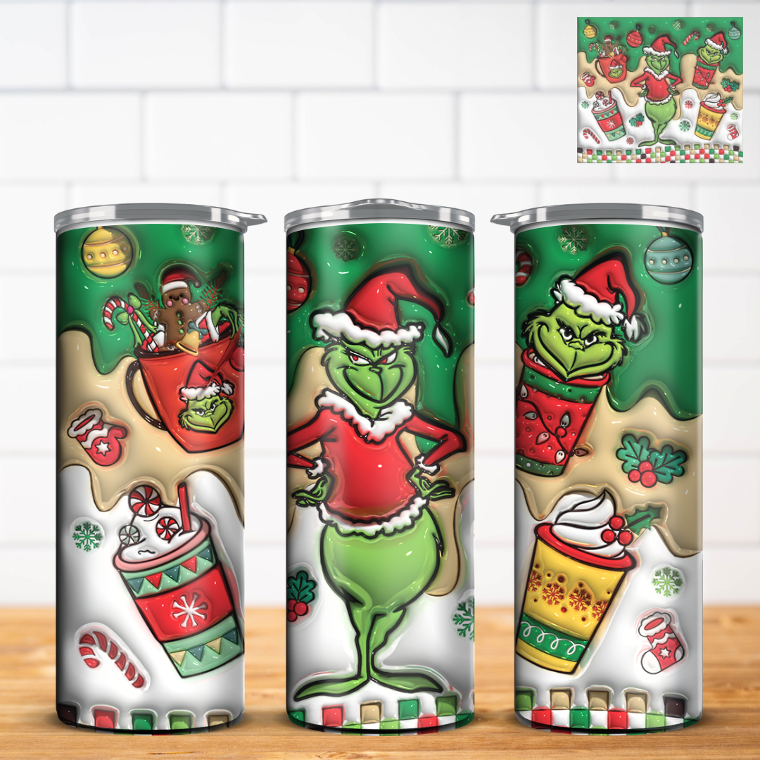 Grinch 3D Inflated Tumbler Wrap