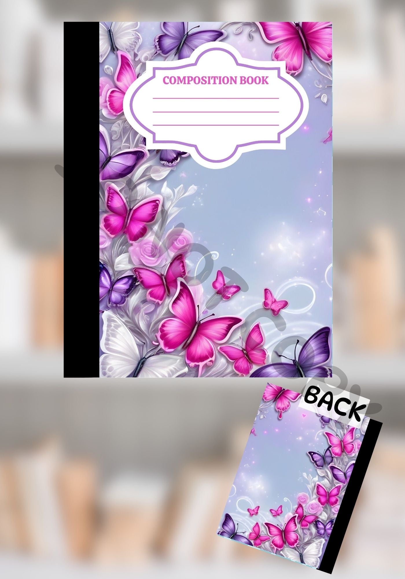 Pink & Purple Butterfly Composition Notebook
