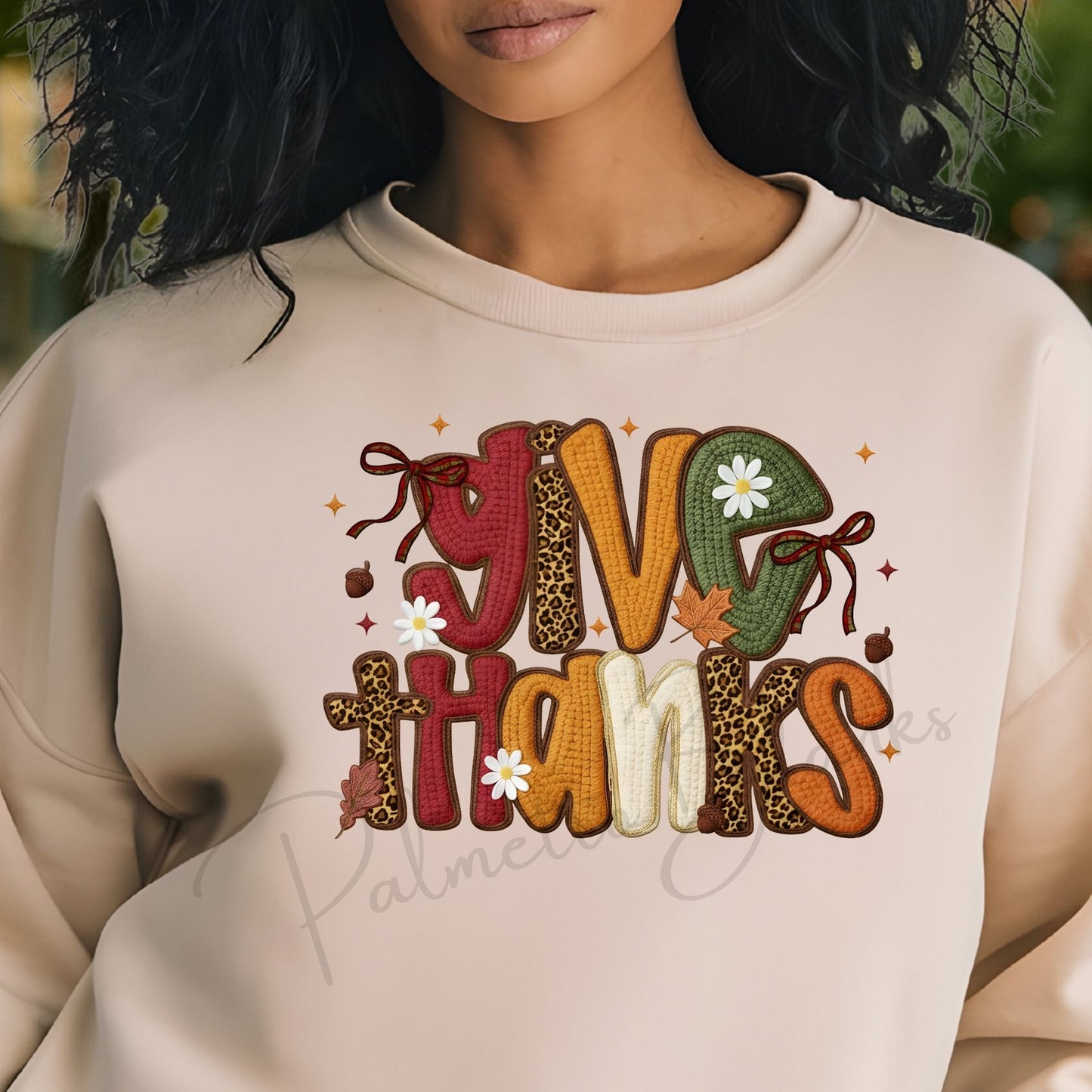 Give Thanks - Faux Yarn Full Color Transfer