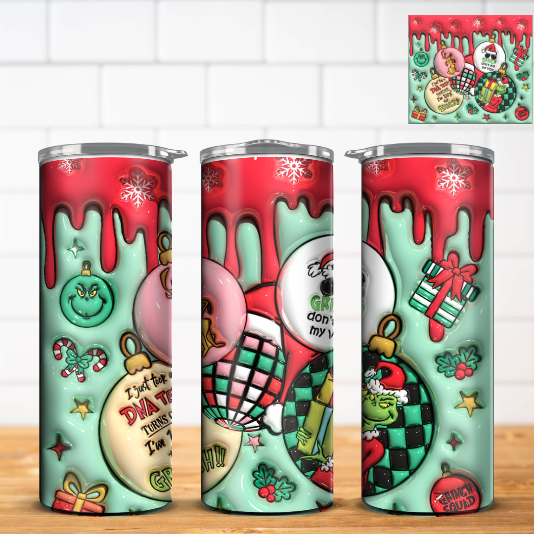 Grinch 3D Inflated Tumbler Wrap