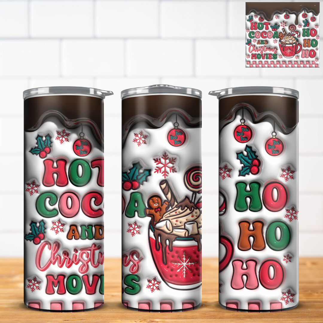Christmas 3D Inflated Tumbler Wrap