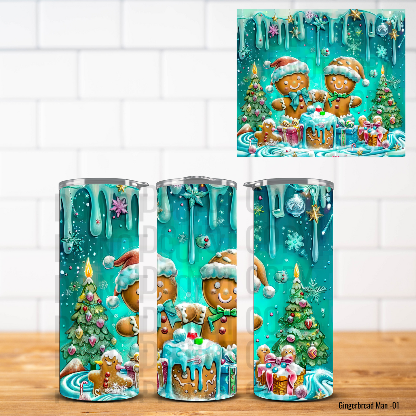 Christmas Gingerbread Vinyl Tumbler Wrap