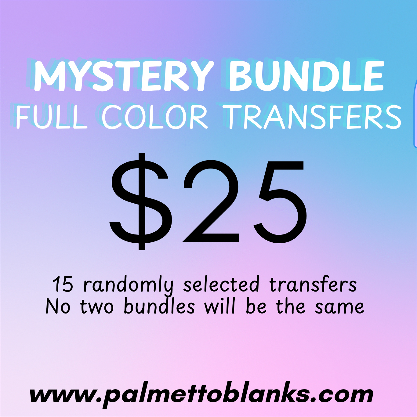 Full Color Transfer Mystery Bags (15 random transfers)