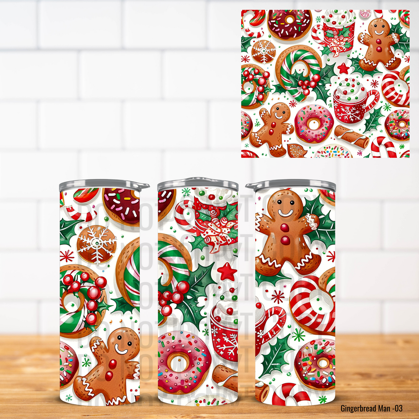Christmas Gingerbread Vinyl Tumbler Wrap