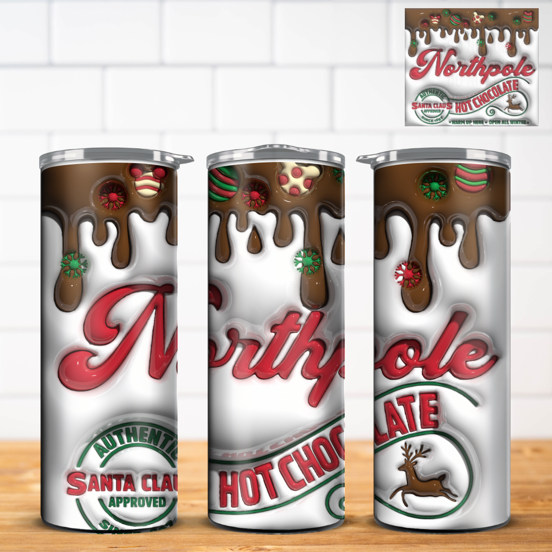Christmas 3D Inflated Tumbler Wrap
