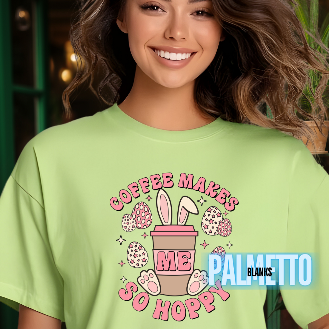 Coffee Makes Me Hoppy - Full Color Screen Print Transfer