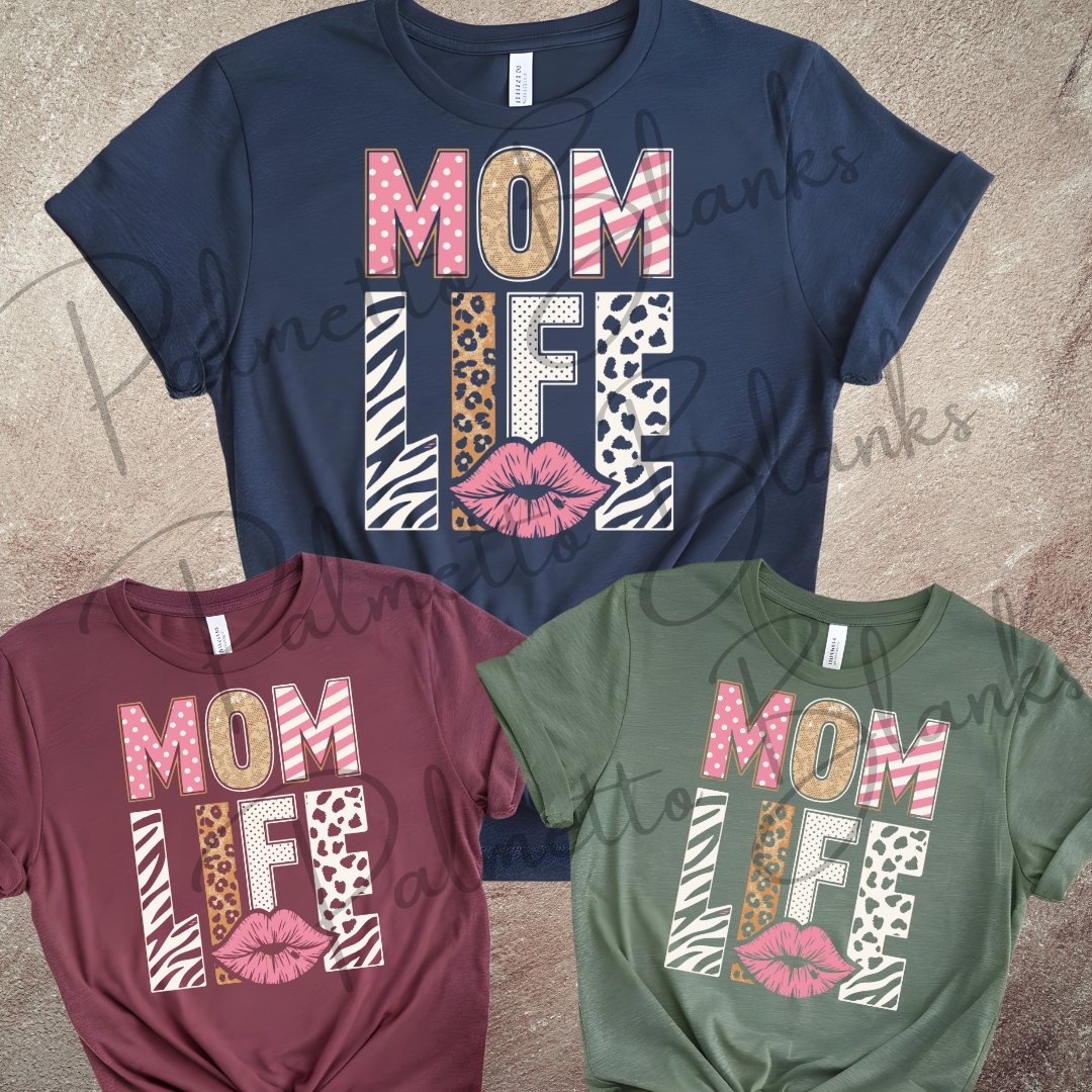 Mom Life Leopard  Full Color Transfer -