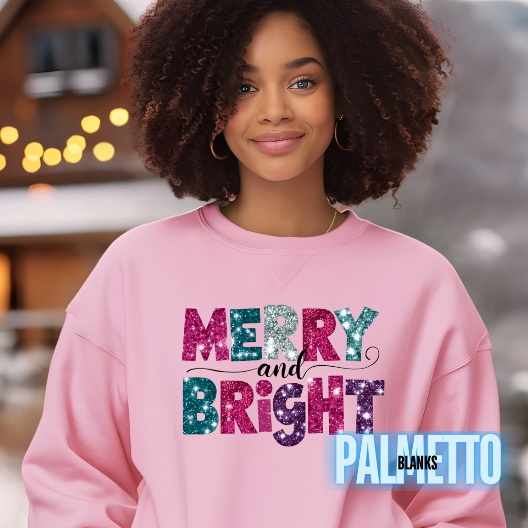 Merry & Bright - Full Color Screen Print Transfer