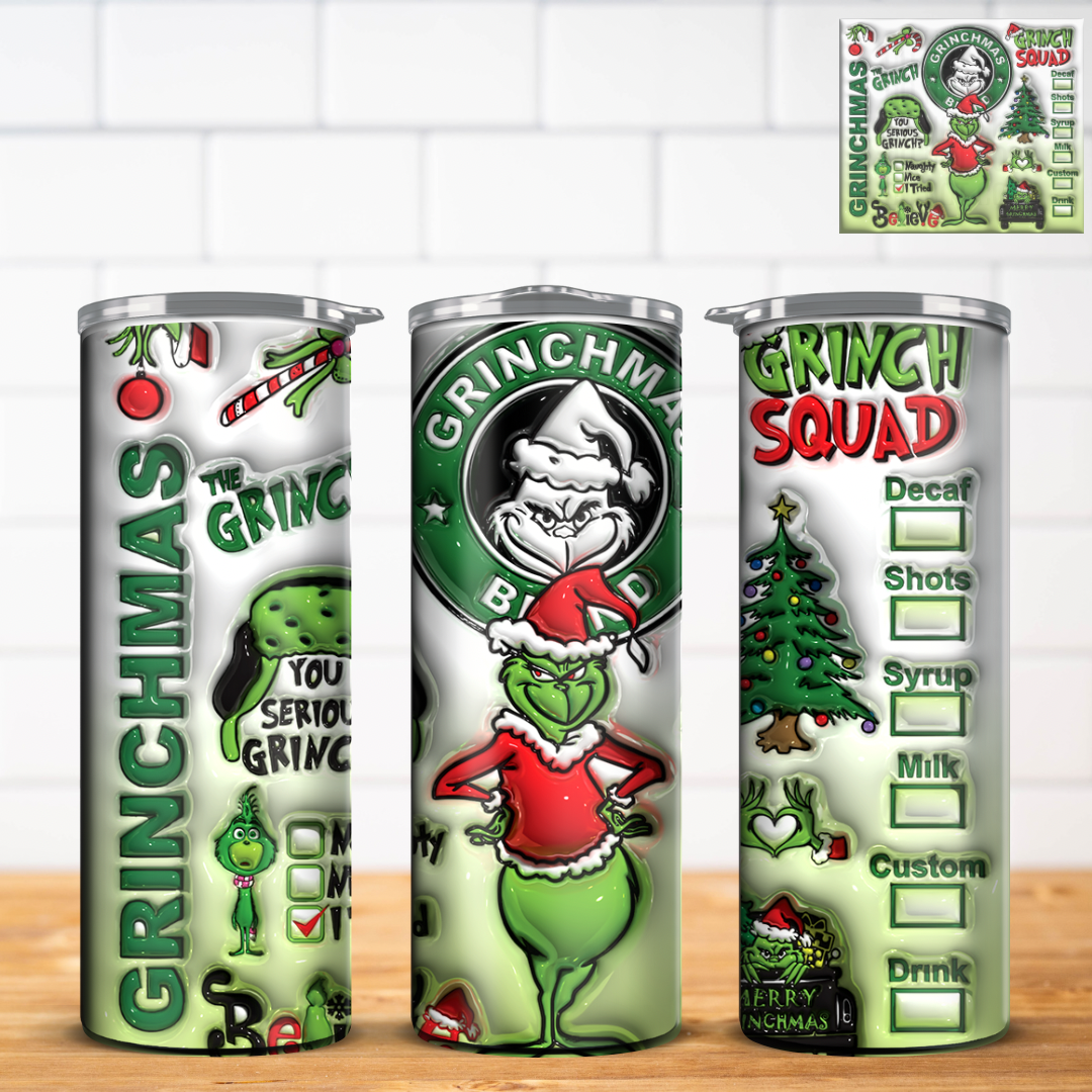 Grinch 3D Tumbler  Boss Up Cosmetics