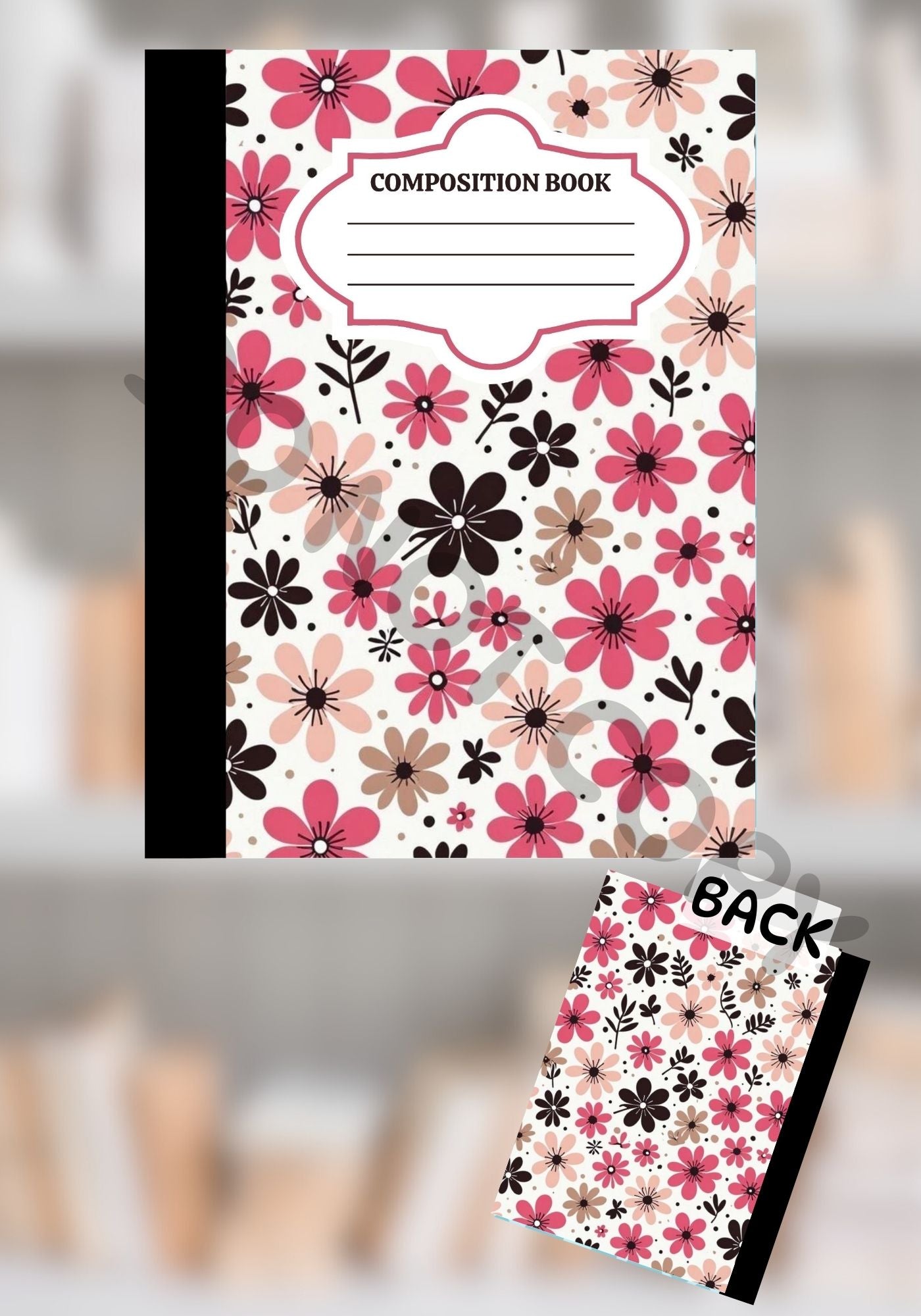 Retro Floral Composition Notebook